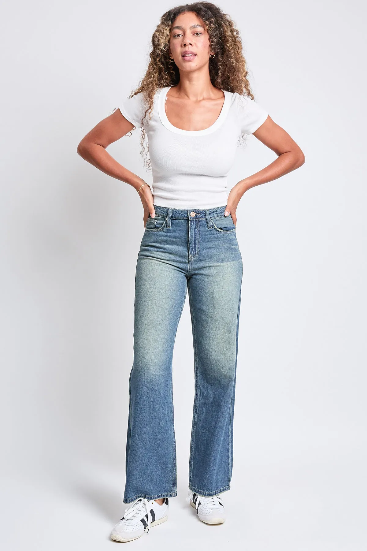 Women's Relaxed Fit Wide Leg Light Weight Rigid Denim Jeans