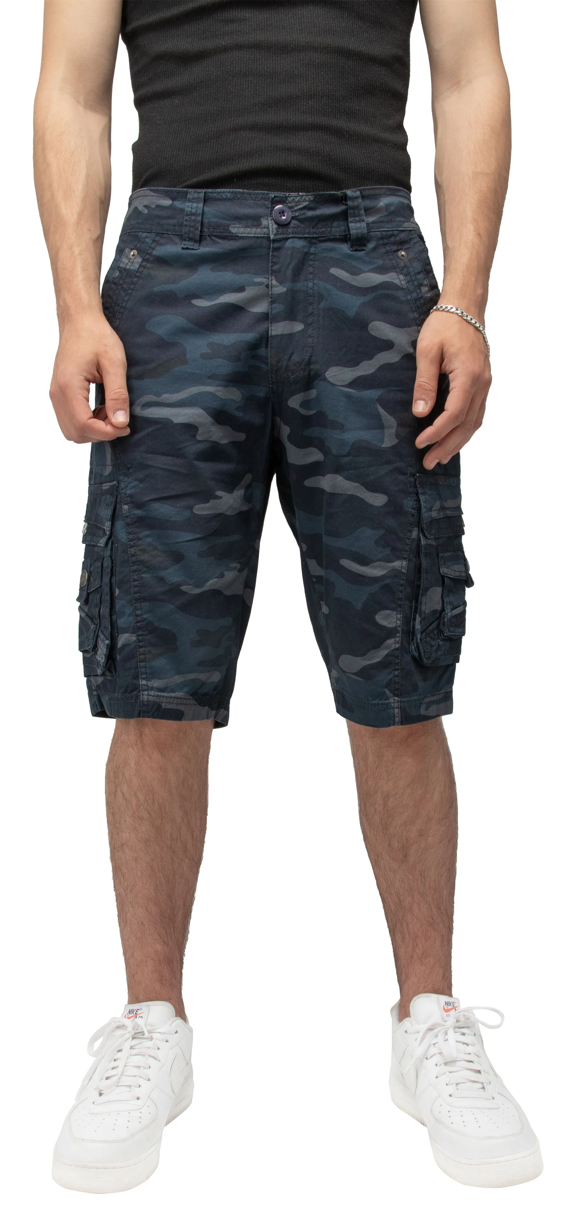 X RAY Men's Belted Cargo Shorts With Snap Detail