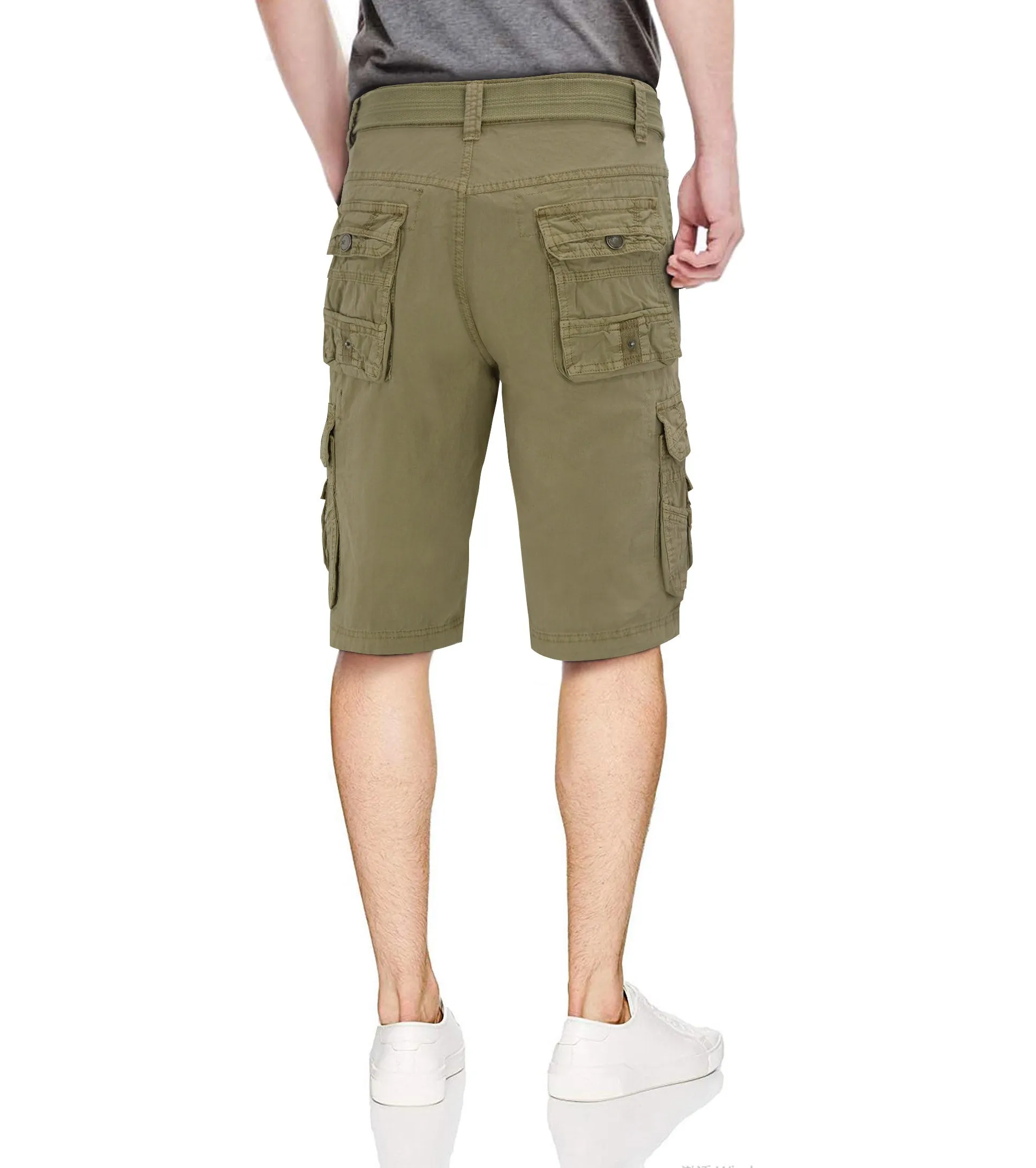 X RAY Men's Belted Cargo Shorts With Snap Detail